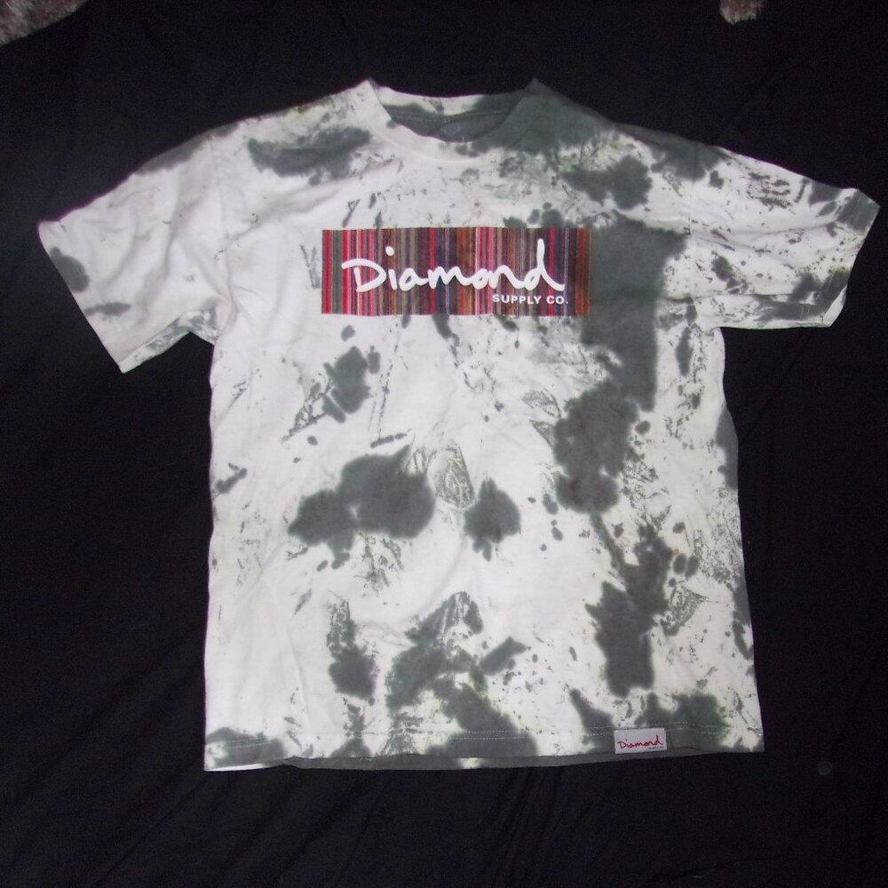 🌟 diamond supply size large mens work out tee shirt tie dyed